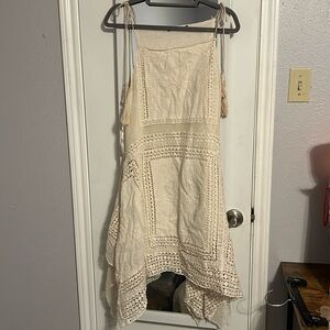 Tie strap cream Doe & Rae bandana embroidered summer dress